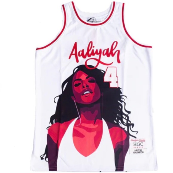 AALIYAH BASKETBALL JERSEY WHITE - Picture 1 of 10